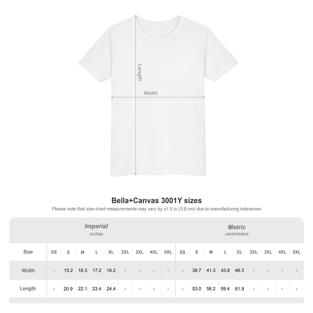 Personalized Back to School Notebook Kids T-Shirt size chart in inches and centimeters